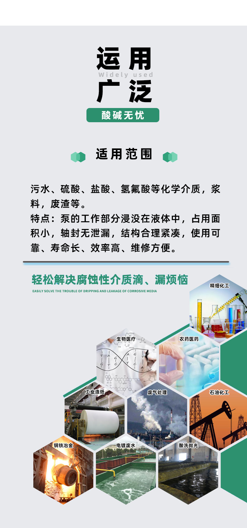 不銹鋼液下泵運用領域